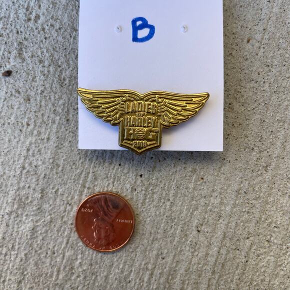 2019 Ladies HOG Harley Davidson Motorcycle Owners Pin Rocker Badge Wings LOH - Picture 2 of 7